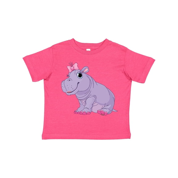 Inktastic Cute Purple Hippo Girls Toddler T-Shirt