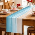 thumbnail image 5 of Blue Coastal Table Runner 90 Inches, Waves Summer Beach Ocean Sea Bed Runner Dresser Scarves Tabletop for Indoor Outdoor Parties/Ceremony/Banquet, 13" x 90", 5 of 9