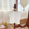 thumbnail image 2 of Hjtefg Girls Toddler Tops Short Sleeve Tee – Cute Round Neck Summer Shirt with Ruffled Sleeves, Elastic Waist,Color: White Size: 4-5 Years, 2 of 3