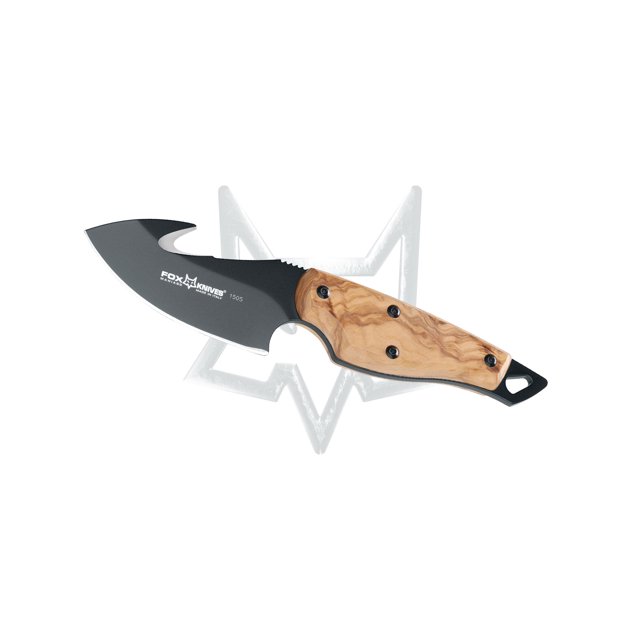 Fox Knives European Hunter 1505OL Fixed Blade Knife Olive Wood Stainless Guthook Cuchillo FOX KNIVES European Hunter Fixed Blade