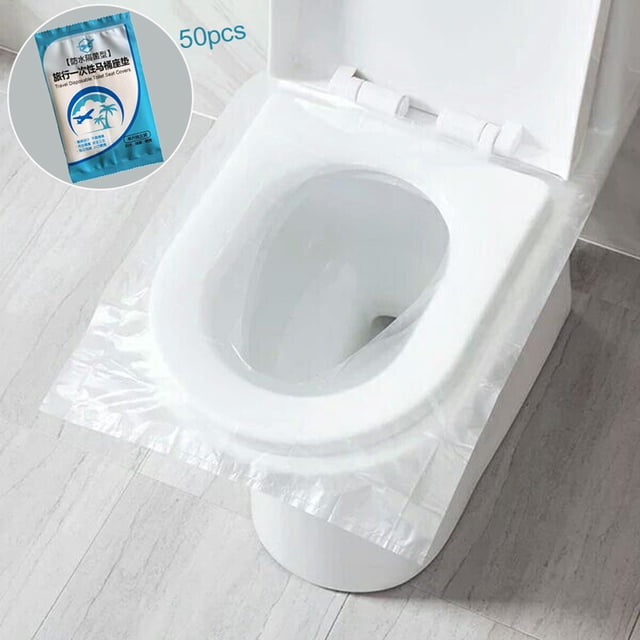 Agiferg 50pcsUniversal Toilet Disposable Sticker Toilet Seat Cover Business Travel Stool