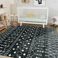 thumbnail image 2 of Jamfeel Area Rugs Vintage Geometric Printed Washable Rug Comfy Soft Non Slip Low Pile Carpet for Living Room, Kitchen, Office 4'x6' Black, 2 of 6