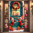 thumbnail image 6 of Christmas Decor Elf Banner Holiday Decoration Red Bow Christmas Elf Door Decoration for Winter Celebration Kids Party Festive Event, 6 of 9