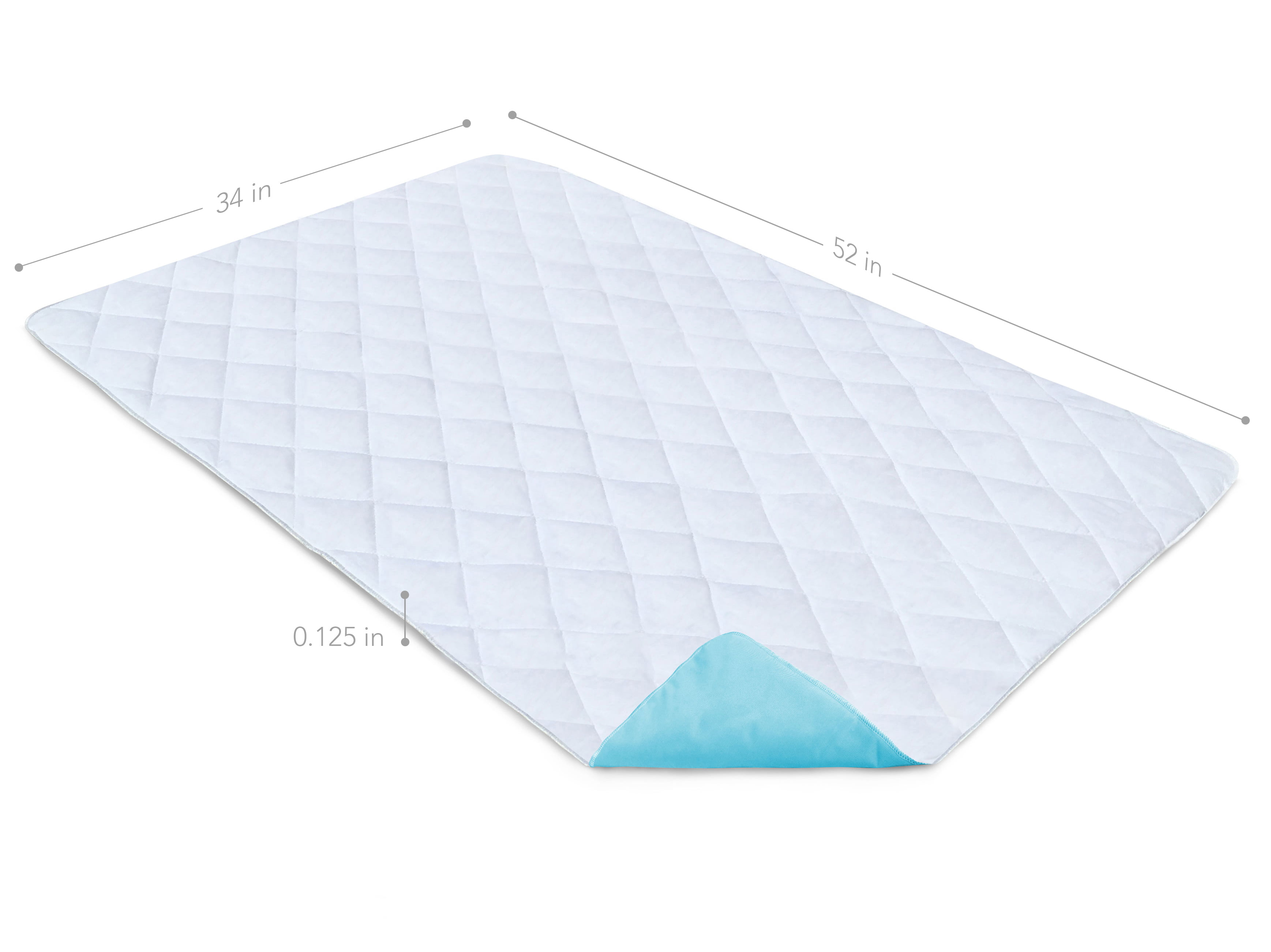 OUTCREATOR 2 Pack Bed Pads for Incontinence,Waterproof Protector Non-Slip  Pads (34 x 54),Machine Washable Absorbency Incontinence Bed Pads for  Toddlers Kids Adults Pets Pee(Blue) Light Blue Grid