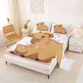 thumbnail image 2 of Erosebridal Cartoon Bow Capybara Bed Sheets 4pcs For Boys Girls,Cute Pink Bow Knot Animal King Sheets For Kids,Ultra Soft Home Decor, 2 of 5