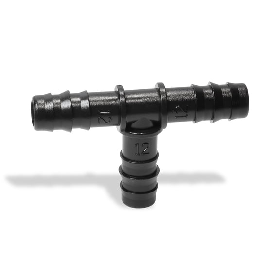 1/2 Inch PVC Barbed Tee Fitting - Insert for Tubing Hose Water Line - SCH 40 Tee for 1/2 PVC