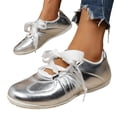 thumbnail image 2 of IEMIEMIEM Women's Retro Sneakers Fashion Vintage Trendy Walking Shoes Athletic Non-Slip Lace-Up Casual Comfort Low Top Tennis Shoes Silver 8 Wide, 2 of 9