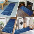 thumbnail image 5 of 2'x6' Rug Runners for Hallways Kitchen, Blue Helix Stripes Non Slip Entryway Beside Floor Carpet Runner, Modern Minimalism Abstract Line Art Laundry Room Bedroom Throw Rugs Mat for Family Pet, 5 of 8