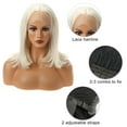 thumbnail image 6 of Unique Bargains Lace Front Wigs for Women 12" White Medium Long Straight Bob with Wig Cap, 6 of 6