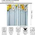 thumbnail image 2 of Garden Floral Window Curtains,Rustic Farmhouse Vintage Country Daisy Flowers Wood Plank Style Rod Sleeves Window Drapes for Living Room Bedroom Kitchen Bathroom Decor W42xL54in, 2 of 6