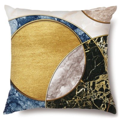 Peach Skin Geometric Abstract Landscape Pillowcase, Very Suitable For Sofa, Bedroom, Chair, Courtyard Decoration-week