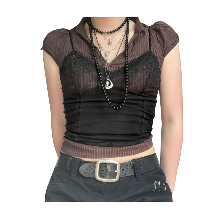 Women y2k Lace Cami Summer Aesthetic Grunge Fairy Core Clothes