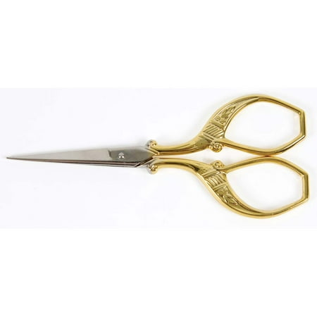 UPC: 0077540100767 | DMC Stainless Steel Gold Plated 4  Peacock Embroidery Scissors  1 Each