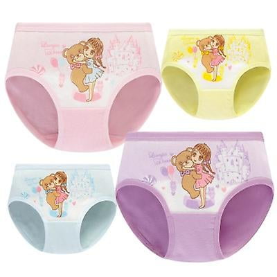 4 Pieces/lot 2-12y Children Underwear High Quality Cotton Girls Panties  Cute Cat Pattern Kids Boxer Briefs Child Soft Girl Pants 