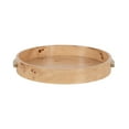 thumbnail image 5 of Kate and Laurel Burlock Modern Decorative Burlwood Round Tray with Handles, 15 x 15, Natural Wood and Gold, Transitional Circle Tray for Use as Entryway Tray Decor or Ottoman Serving Tray, 5 of 11