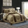 thumbnail image 2 of Nanshing Prince 7 Piece Elegant Medallion Comforter Set, Brown, California King, 2 of 8
