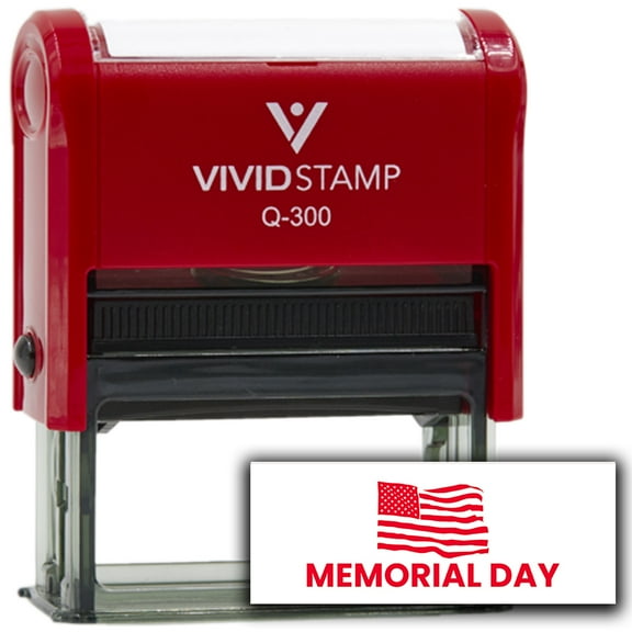 All Quality Memorial Day Self-Inking Rubber Stamp | Agenda Planning Stamps (Red Ink) - Q-300