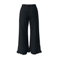 thumbnail image 6 of Axiiglly Wide Leg Jeans for Women Trendy Ruffled Hem Button Zipper High Waisted Straight Leg Baggy Jeans Casual Loose Denim Pants with Pockets S-3XL, 6 of 8