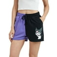 thumbnail image 5 of Kuromi Character Art Purple & Black Contrast Women's Sweat Shorts-Small, 5 of 6