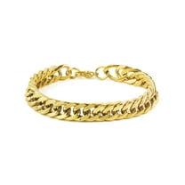 Crucible Jewelry Men's Curb Link Chain Gold Plated Steel Bracelet - 8"