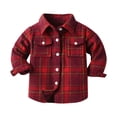 thumbnail image 2 of XXWXYD Baby Boys Flannel Plaid Coat Jacket, Collar Button Down Pocket Outerwear, Toddler Casual Warm Fall Winter Top, 2 of 8