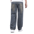 thumbnail image 4 of TIREOW Teen Boys Trendy Y2K Ripped Jeans Straight Wide Leg Denim Pants Fashionable Casual Loose Fit Daily Streetwear Denim Trousers, 4 of 9