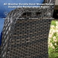 thumbnail image 6 of PARKWELL Outdoor Swivel Gliders Chair Set of 2,Patio Wicker High Back Swivel Rocker Lounge Chair with Navy Cushions for Balcony Deck, Brown Wicker, 6 of 9