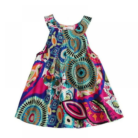 

Bullpiano Girl s Summer Dress Halter Neck Dress Sleeveless A-line Casual Sundress Kids Casual Beach Party Dresses