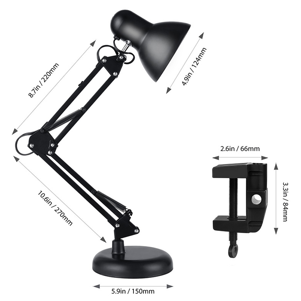 Swing Arm Desk Lamp, LED Table Lamp, Reading Lights for Office, Living Room, Bedroom, Study, Bedside Nightstand Adjustable Lamp - image 2 of 7