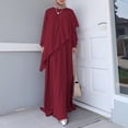 thumbnail image 2 of IROINNID Maxi Dress for Women The Winter Plus Size Round Neck Loose Sexy Long Sleeve Solid Dress Reduced,Red, 2 of 8