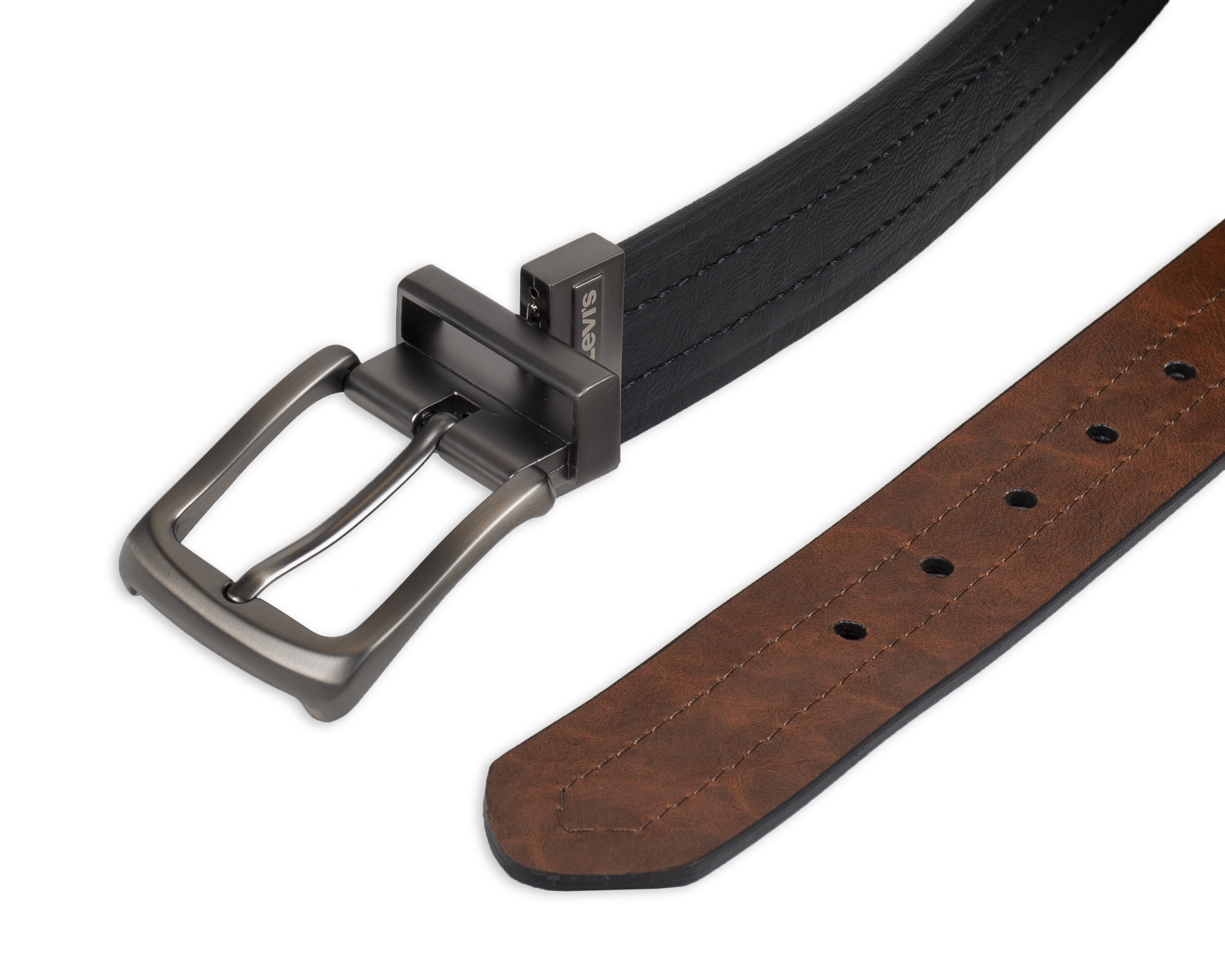Levi's Men's Two-in-One Reversible Casual Belt, Brown/Black - image 3 of 9