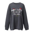 thumbnail image 3 of Gibobby Sudaderas de Navidad para mujer holgado informal de manga larga con cuello redondo de tamaño para mujer(Gris oscuro,XG), 3 of 5