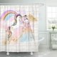 thumbnail image 1 of Cortina de Ducha ABPHQTO Rosa 160x180 cm con Estrellas de la Musica del arco iris de la Princesa del Unicornio Dorado, 1 of 1