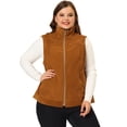 thumbnail image 3 of Chaleco de talgrande Agnes Orinda chaleco de pacon cremalley Caramelo 3X, 3 of 6