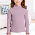 thumbnail image 2 of Soft Girls Long Sleeve Top with Neck and Lace Trim Cozy Brushed Tee for Toddler and Kid Casual Wear Girls Girls Thermals, 2 of 6