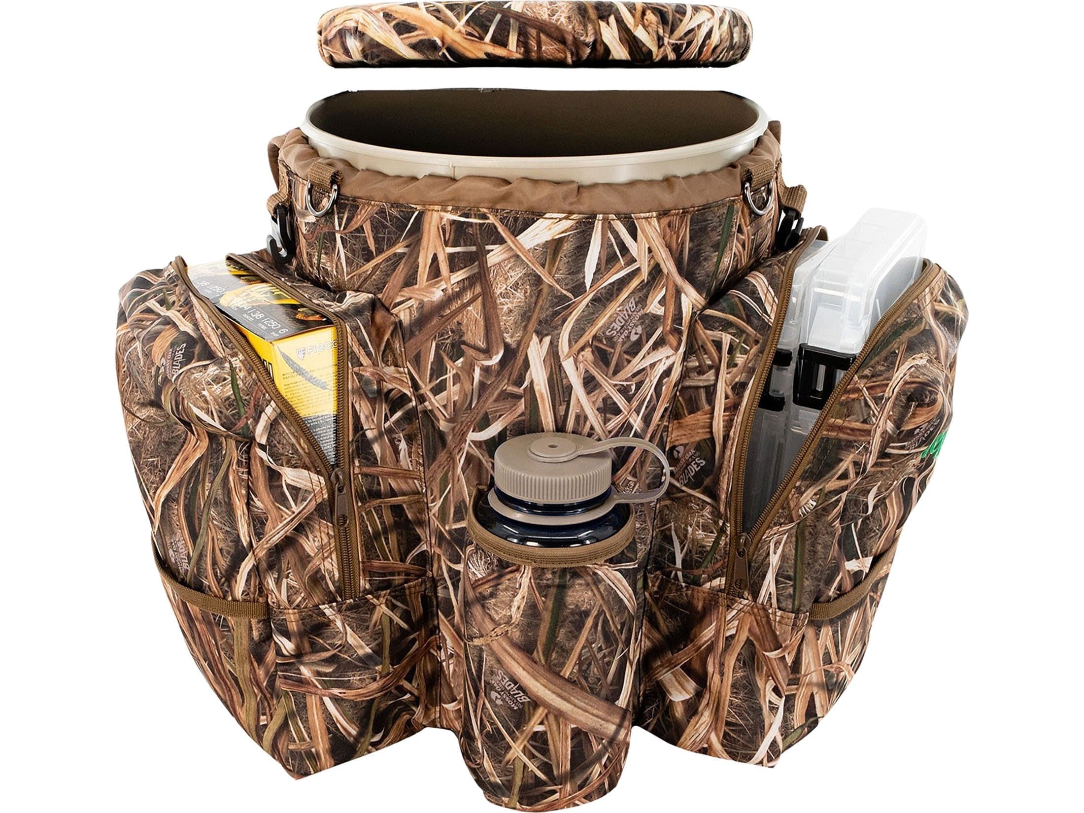 Peregrine Field Gear Venture Hunting Bucket Seat Pack Insulated Mossy Oak Shadow Grass Blades
