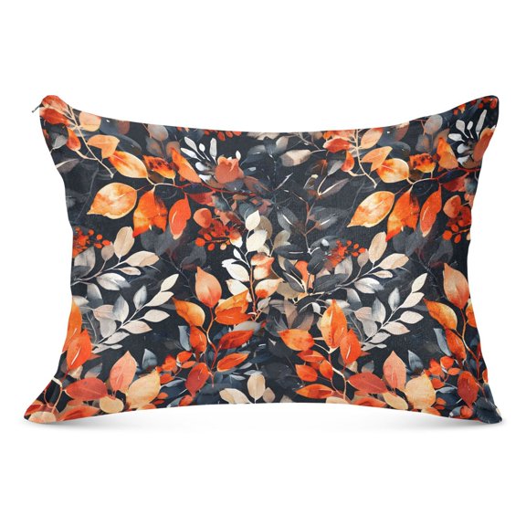 Plush Pillow Cases Standard Size Ultra Soft Warm Pillowcases with Zipper Watercolor Floral Leaves 20"x26"