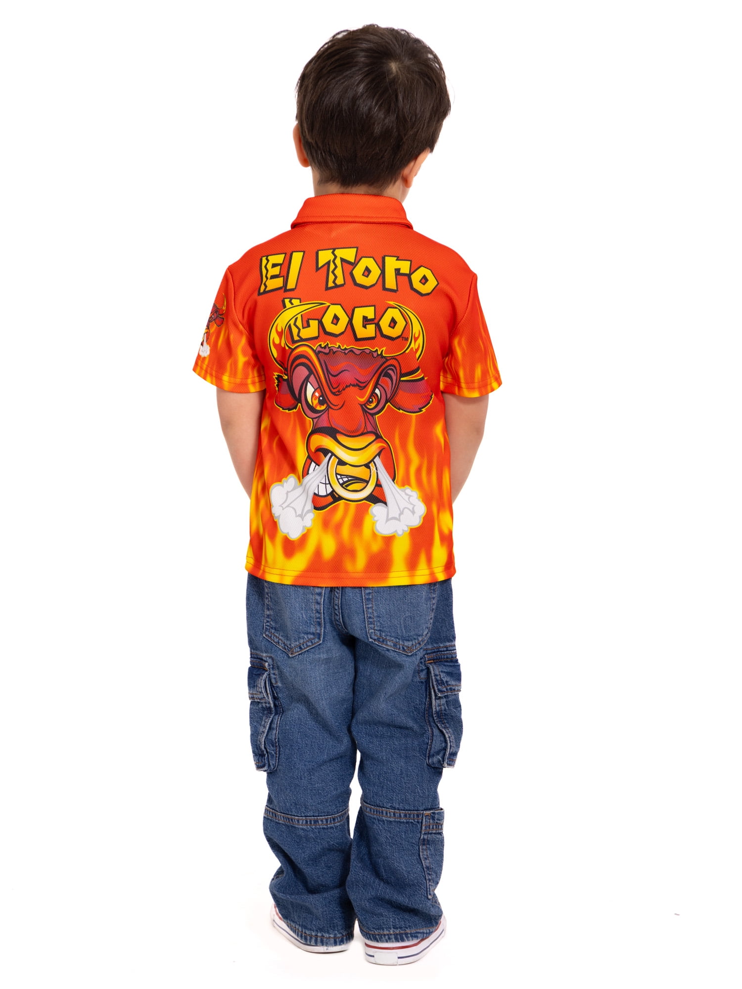 Monster Jam El Toro Loco Toddler Boys Button Shirt with Short Sleeves, Sizes 12M-5T