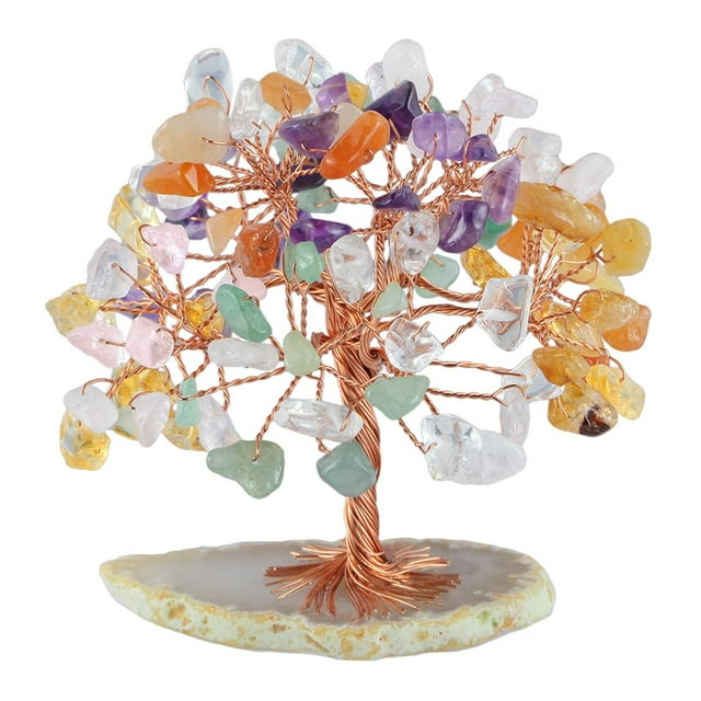 segolike Crystal Money Tree Feng Shui Office Ornaments Spiritual Gift Colorful