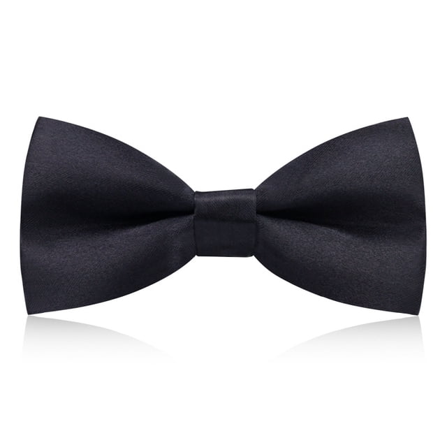 Pajarita de esmoquin formal de satén preatado para hombre, pajarita de satén de longitud ajustable