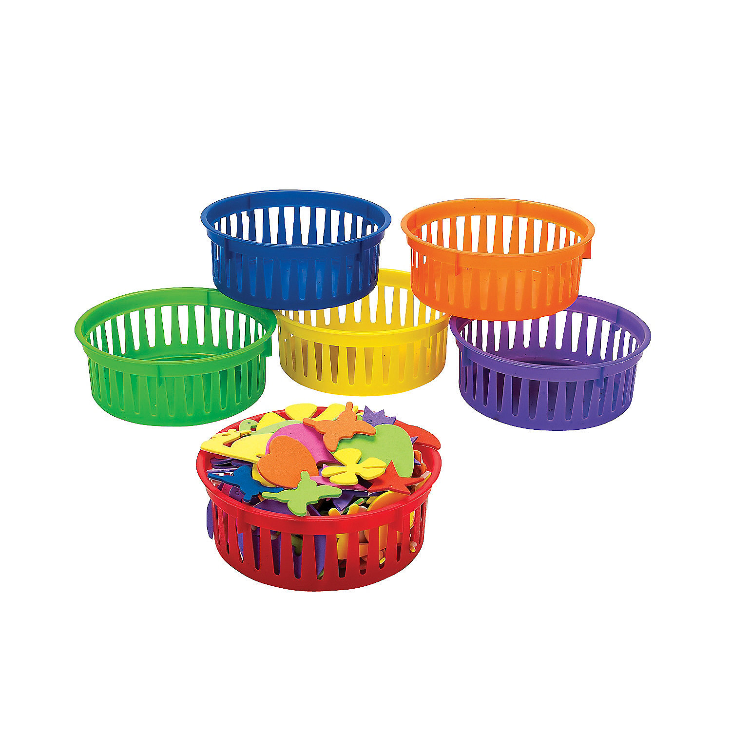 Classroom Small Round Storage Basket Educational 6 Pieces