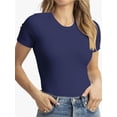 thumbnail image 3 of Short Sleeve Shirts for Women Basic Women' T-Shirts Trendy Stretchy Lightweight Summer Casual Tops, 3 of 6