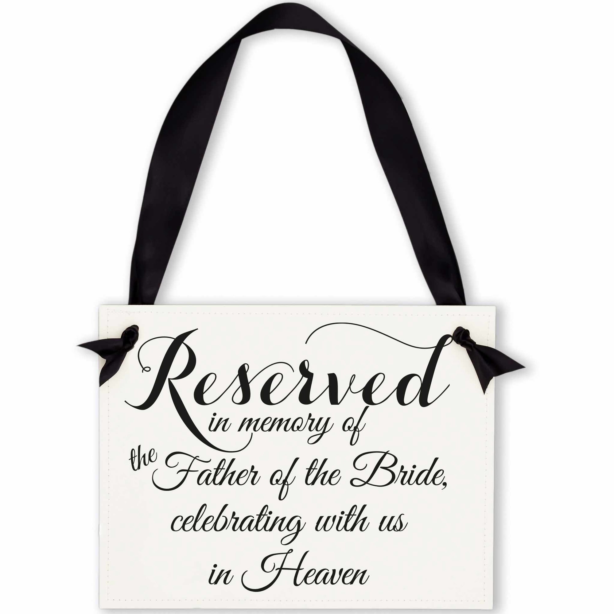 Ritzy Rose Bride's Dad Wedding Memorial Sign - Reserved in Memory of the Father of the Bride Banner