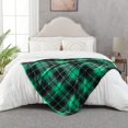thumbnail image 2 of Flannel Fleece Throw Blanket 50 x 60 Inches, All Season Plaid Green Blanket for Bed, Couch, Car, 2 of 6