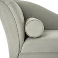thumbnail image 7 of Safavieh Caiden Retro Chic Velvet Wood Chaise with Pillow, Indoor, Grey Velvet, 7 of 7