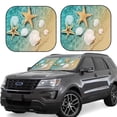thumbnail image 2 of Bingfone Starfish And Seashell On The Summer Beach Print 2-Piece Sun Shade Front Windshield - Foldable Car Front Window Sunshades For Most Sedans Suv Truck - Small, 2 of 7