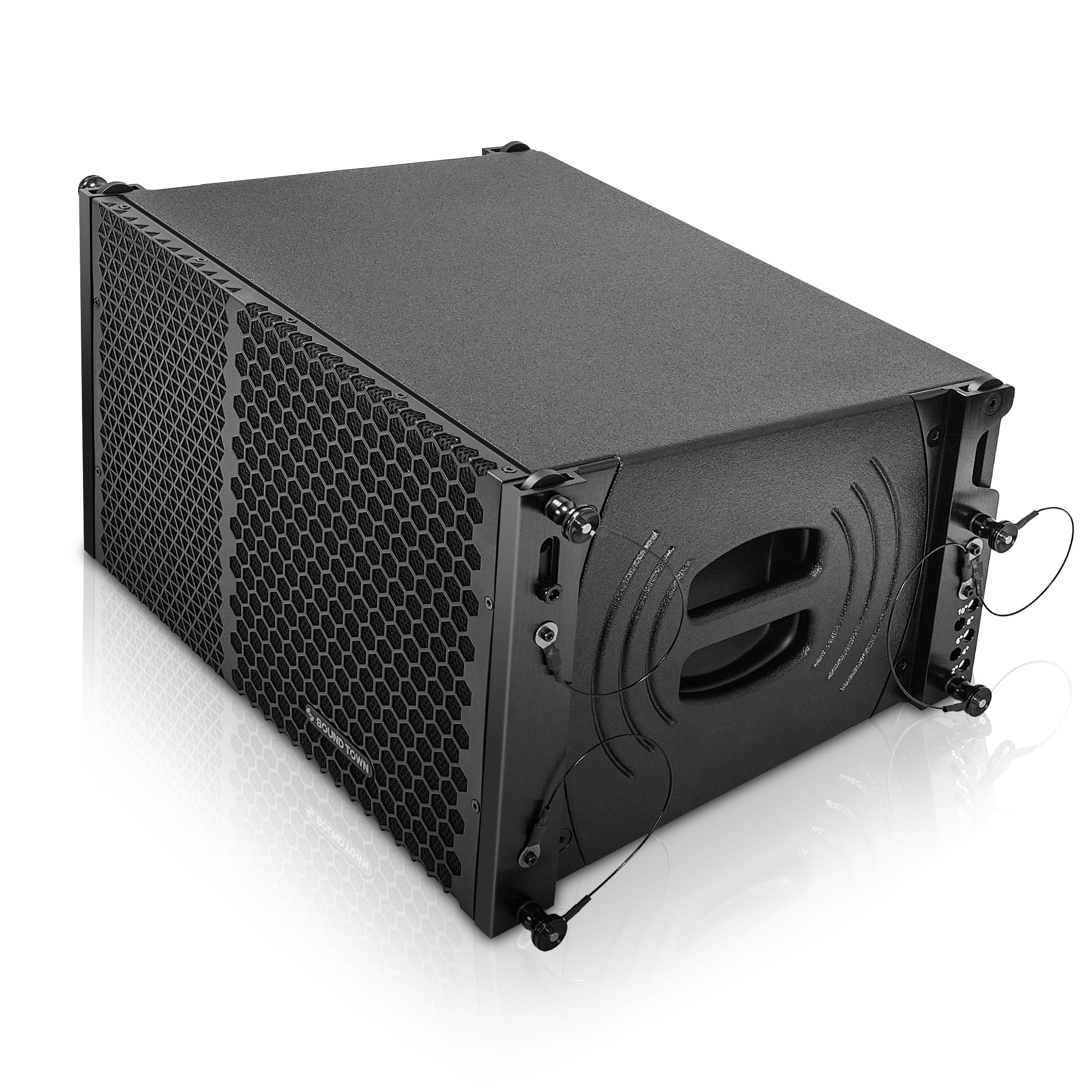 Sound Town ZETHUS Series 10” Passive Two-Way Line Array Loudspeaker, Full-Range/Bi-Amp Switchable, Birch Plywood, Black (ZETHUS-110)