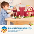 thumbnail image 3 of Battat – Big Red Barn – Animal Farm Playset para niños pequeños 18M+ (6Piece), Dark Red, 1 Battat Battat, 3 of 4