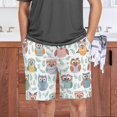 thumbnail image 7 of GZHJMY Owl Pajama Pants Short for Men, Lounge Pants Lightweight Men Pajama Bottoms with Drawstring Pockets, Christmas New Year Birthday Gifts, Large, 7 of 7