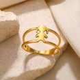 thumbnail image 3 of Adjustable Stainless Steel Ring, Simple Geometric Hollow Heart Shape Design, Unisex Ring for Everyday Wear, 3 of 7
